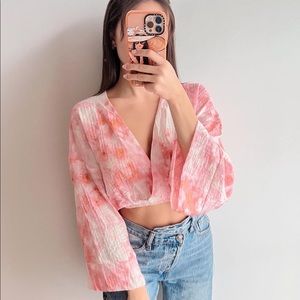Zara NWT Tiedye Crop Longsleeve